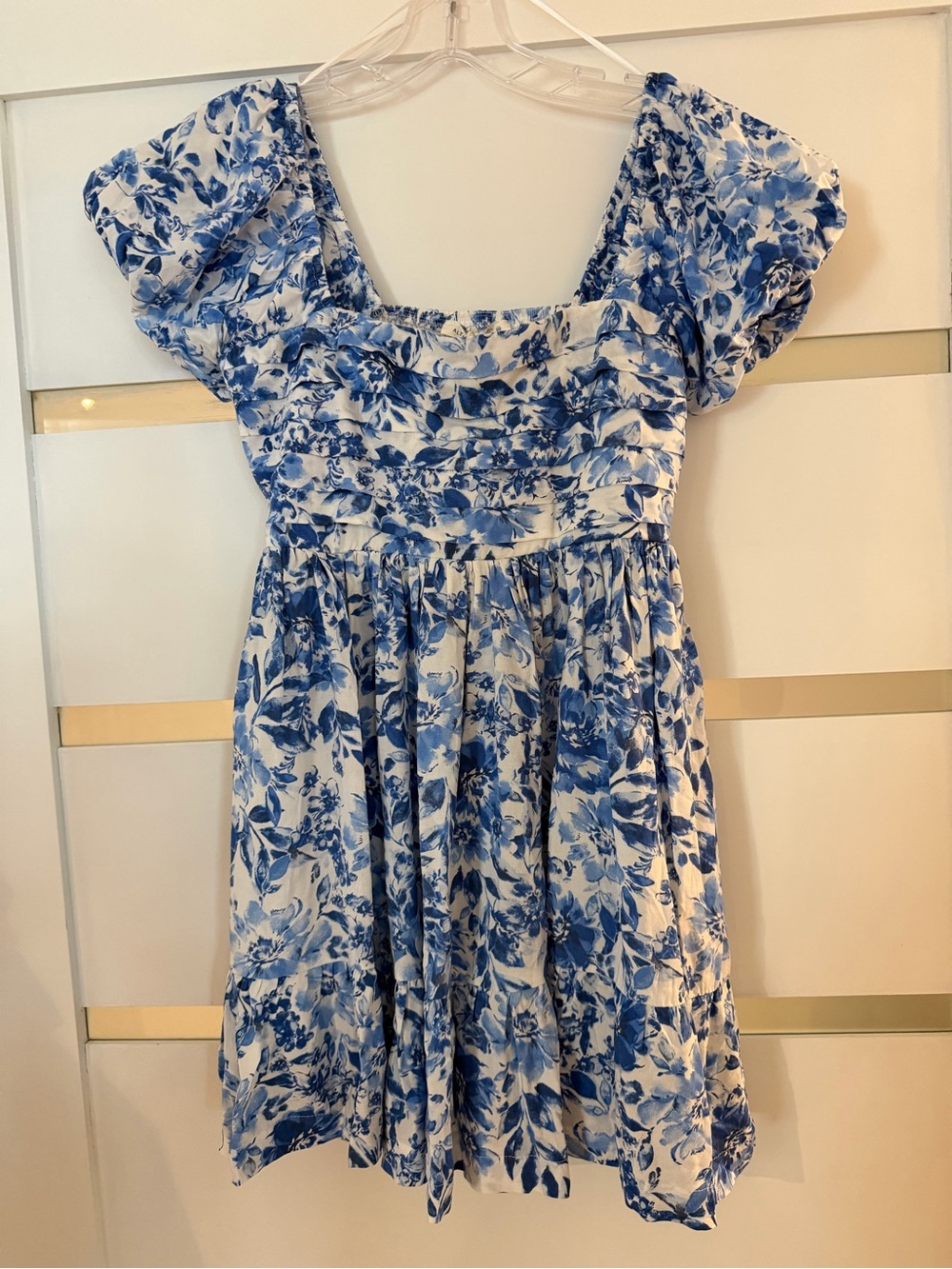 Altar'd State Blue and White Floral Mini Dress